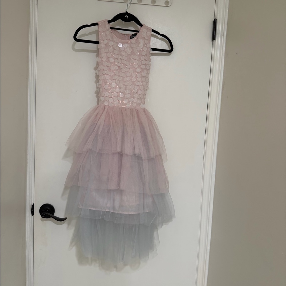 🔥🔥 Girls Pink Sequin Bodice Tiered Tulle Dress ! 🔥🔥